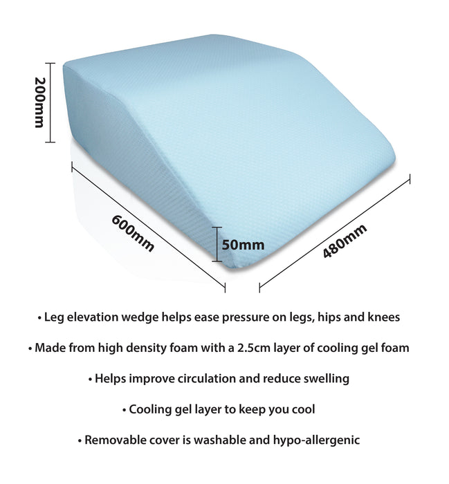 Memory Foam Leg Wedge Cushion with Gel Layer