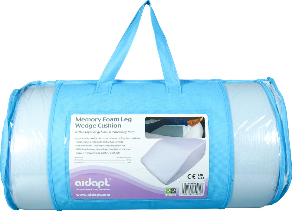 Memory Foam Leg Wedge Cushion with Gel Layer