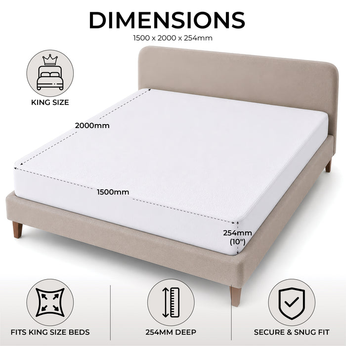 Anti-Allergenic Waterproof Mattress Protector King Size