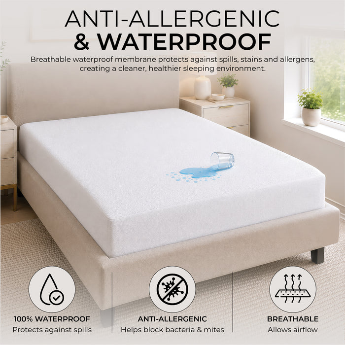 Anti-Allergenic Waterproof Mattress Protector King Size