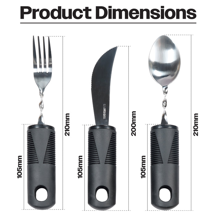 Large Handled Bendable Cutlery Set (3 Pcs)