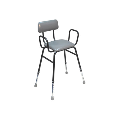 FU07 - Perching Stool With Arms and Padded Back - Black - Mobility2you - discount wholesale prices - from Mobility2You