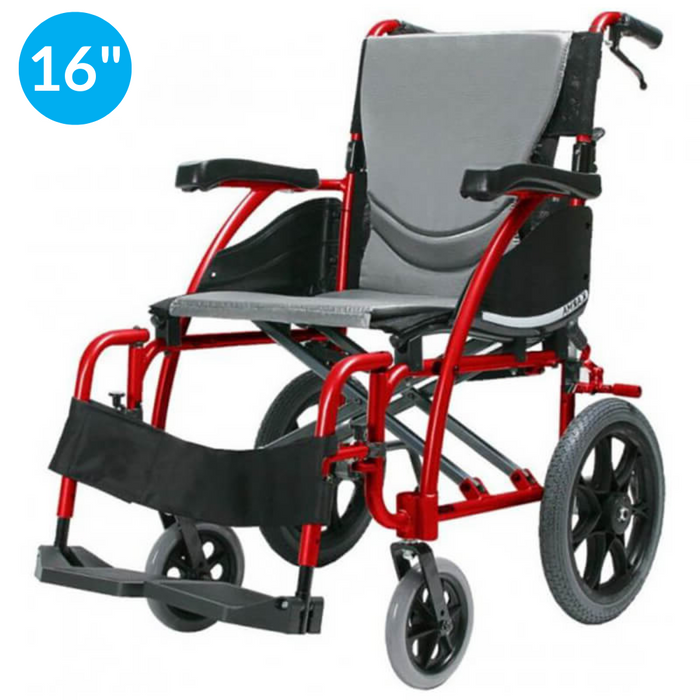 Ergo 125 Transit Wheelchair - 16" Seat - Red - Karma